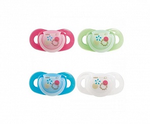 Комплект из 2 латексных пустышек серии Safe Dummiies с кольцом и минимальной толщиной у основания 3 мм, размерТ1, 6-18 мес. (Bebe Confort, 30000702)